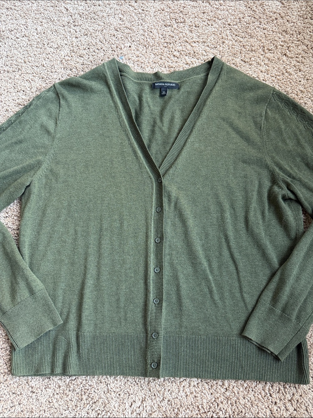 Banana Republic Women’s Olive Cardigan Sweater Size XL